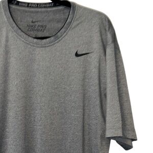 Nike Pro Combat Dri-Fit Men's Grey Fitted T-Shirt